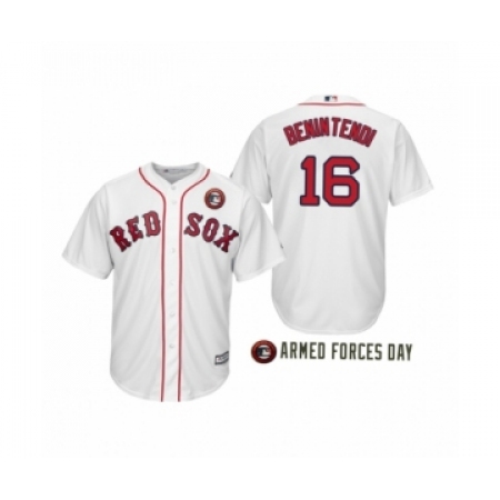 Men's Boston Red Sox 2019 Armed Forces Day i #16 Andrew Benintendi White Jersey