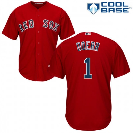 Men's Majestic Boston Red Sox #1 Bobby Doerr Replica Red Alternate Home Cool Base MLB Jersey