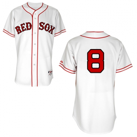 Men's Majestic Boston Red Sox #8 Carl Yastrzemski Authentic White 1936 Turn Back The Clock MLB Jersey