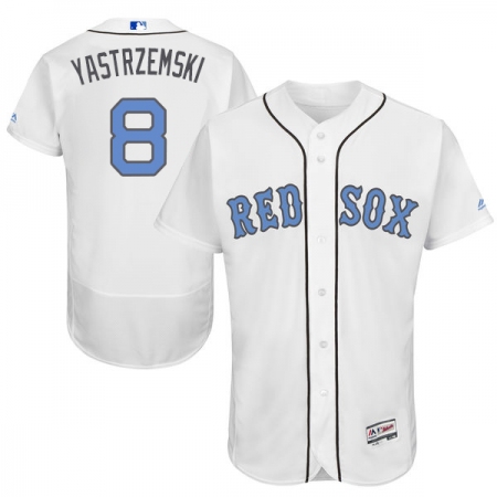 Men's Majestic Boston Red Sox #8 Carl Yastrzemski Authentic White 2016 Father's Day Fashion Flex Base MLB Jersey