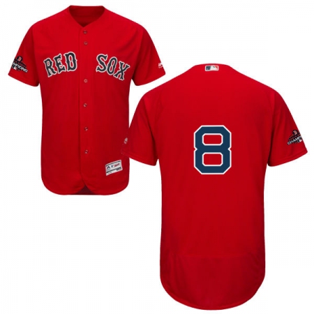 Men's Majestic Boston Red Sox #8 Carl Yastrzemski Red Alternate Flex Base Authentic Collection 2018 World Series Champions MLB Jersey