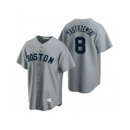 Women's Boston Red Sox #8 Carl Yastrzemski Nike Gray Cooperstown Collection Road Jersey