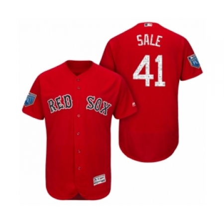Men's Scarlet Boston Red Sox #41 Chris Sale 2018 Spring Training Flex Base Jersey