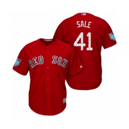 Youth Boston Red Sox #41 Chris Sale Majestic Scarlet 2018 Spring Training Cool Base Jersey