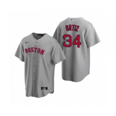 Men's Boston Red Sox #34 David Ortiz Nike Gray Replica Road Jersey