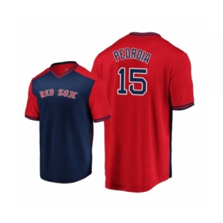Men's Dustin Pedroia Boston Red Sox #15 Navy Red Iconic Player Majestic Jersey