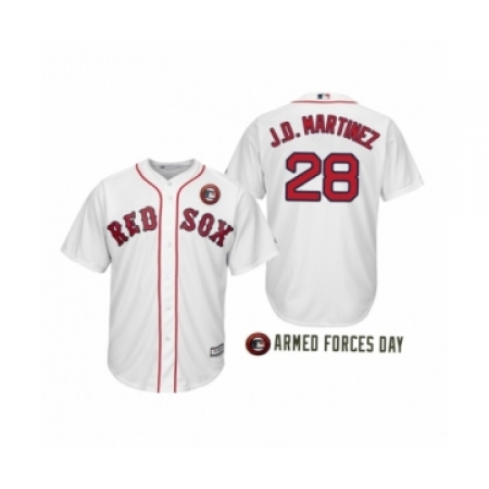 Men's Boston Red Sox 2019 Armed Forces Day #28J.D. Martinez Boston Red Sox White Jersey