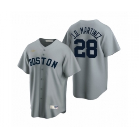 Men's Boston Red Sox #28 J.D. Martinez Nike Gray Cooperstown Collection Road Jersey