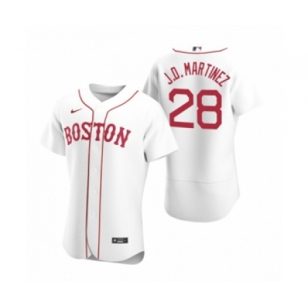 Men's Boston Red Sox #28 J.D. Martinez Nike White Authentic 2020 Alternate Jersey