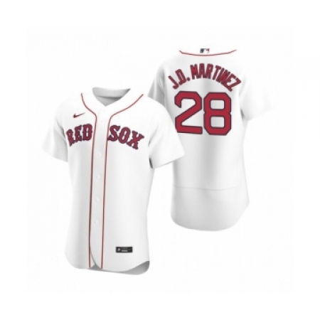 Men's Boston Red Sox #28 J.D. Martinez Nike White Authentic 2020 Home Jersey