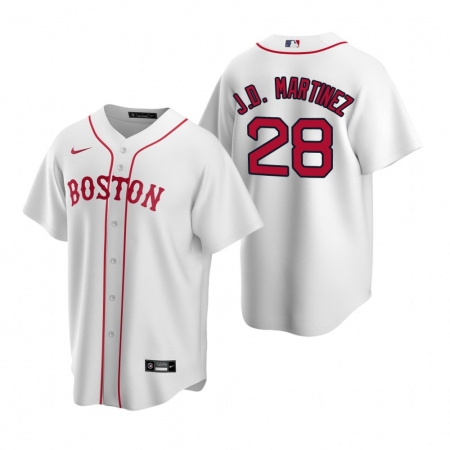 Men's Nike Boston Red Sox #28 J.D. Martinez White Alternate Stitched Baseball Jersey