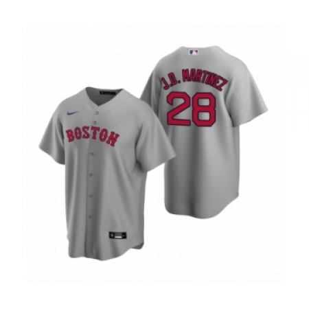 Women's Boston Red Sox #28 J.D. Martinez Nike Gray Replica Road Jersey