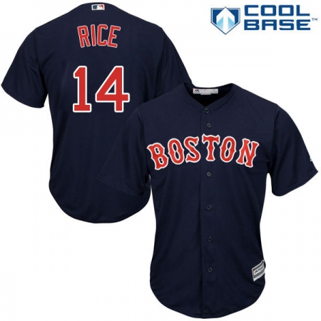 Men's Majestic Boston Red Sox #14 Jim Rice Replica Navy Blue Alternate Road Cool Base MLB Jersey