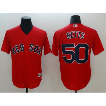 Men's Boston Red Sox #50 Mookie Betts Red Authentic Stitched Jersey