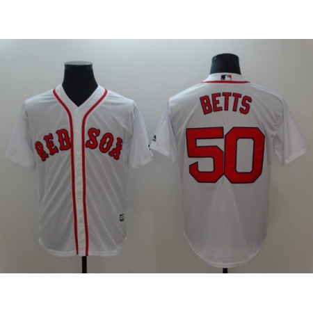 Men's Boston Red Sox #50 Mookie Betts White Authentic Jersey