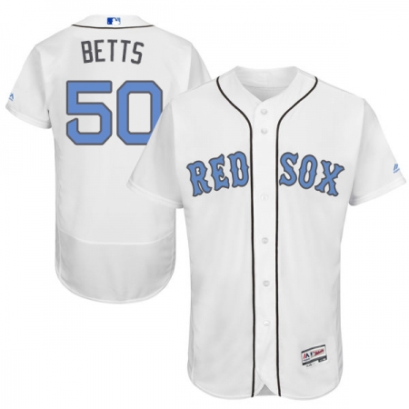 Men's Majestic Boston Red Sox #50 Mookie Betts Authentic White 2016 Father's Day Fashion Flex Base MLB Jersey