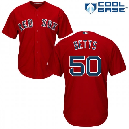 Men's Majestic Boston Red Sox #50 Mookie Betts Replica Red Alternate Home Cool Base MLB Jersey