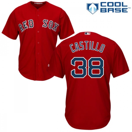 Men's Majestic Boston Red Sox #38 Rusney Castillo Replica Red Alternate Home Cool Base MLB Jersey