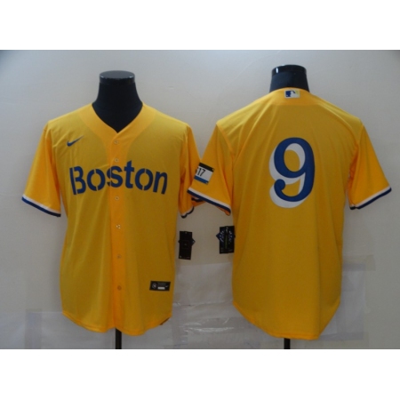 Men's Boston Red Sox #9 Ted Williams Nike Gold-Light Blue 2021 City Connect Replica Player Jersey